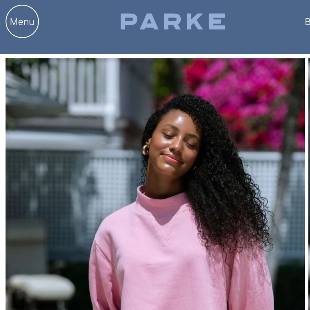 New PARKE Women's Pink Mockneck Sweater